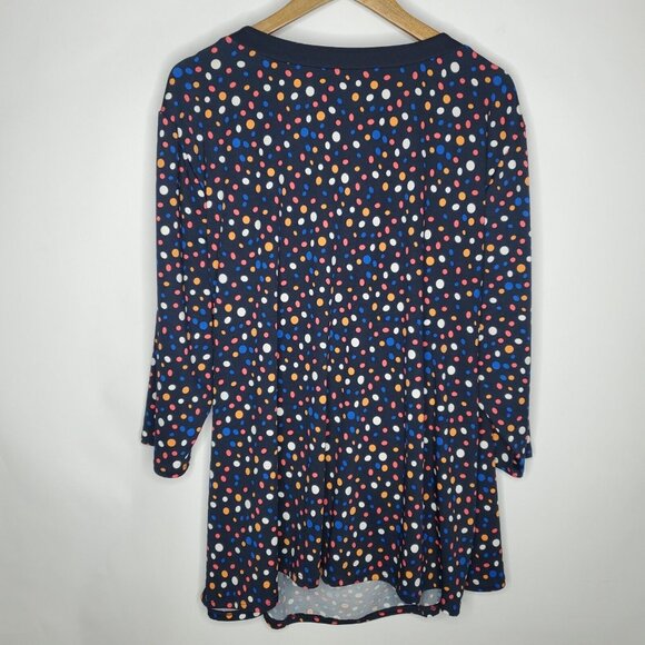 Maggie Barnes Womens Blue Polka Dot Crossover Blouse Size 2X V Neck 3/4 Sleeve - Picture 5 of 11